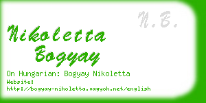 nikoletta bogyay business card